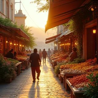 Beautiful travel destination with food and local culture