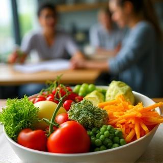 Healthy eating workshop with nutritionist and vibrant bowls